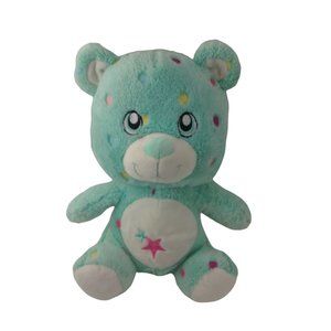 Kellytoy Mint Green Polka Dot Stars On Belly Bear Plush 12" Stuffed Animal